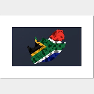 South Africa Pride Flag Map Camo Style Posters and Art